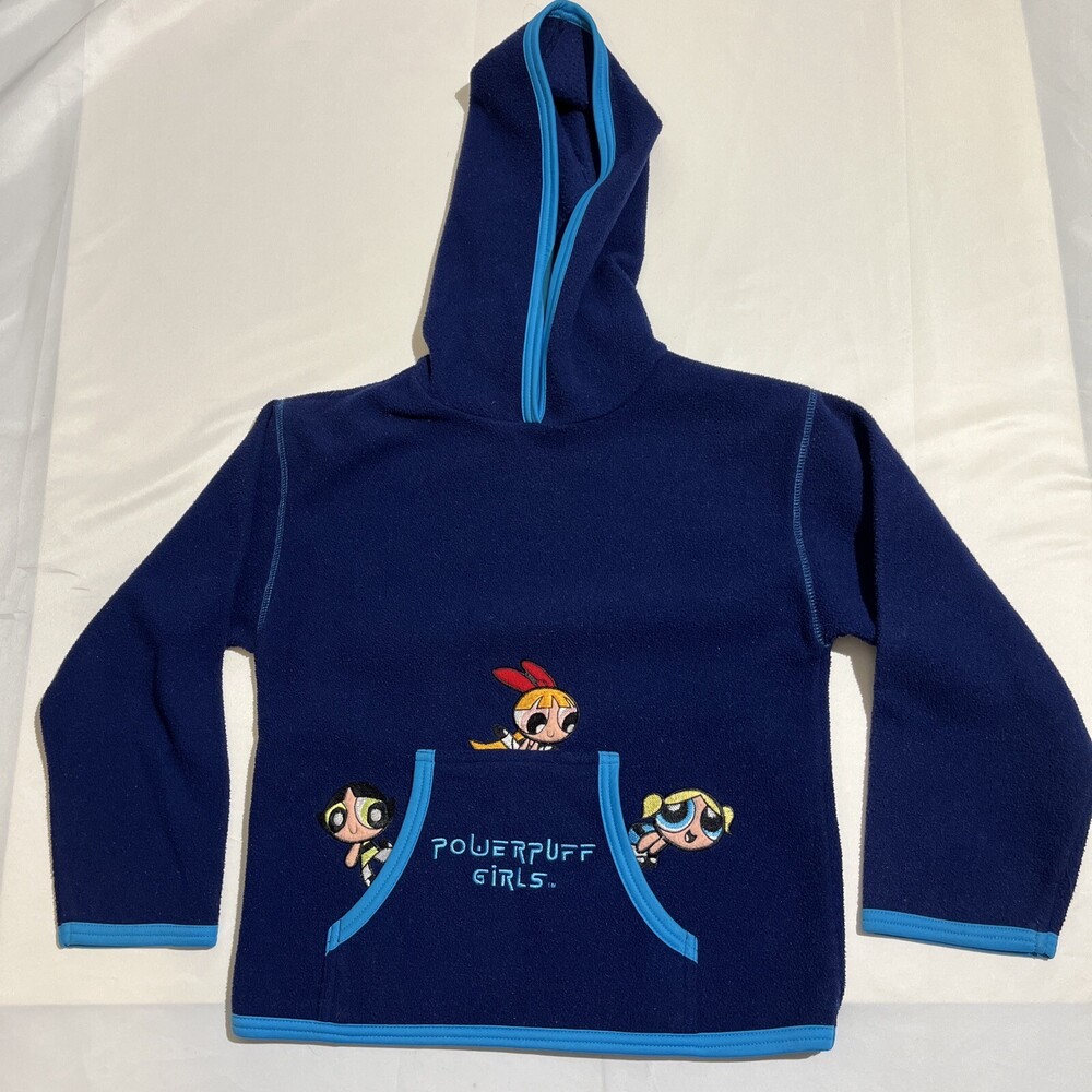 Vintage 90s 2000 Powerpuff Girls Fleece Hoodie Girls Medium Cartoon Network